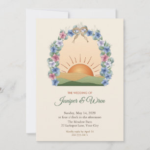 Bellflower Sunrise Arch Boho Wedding Invitation