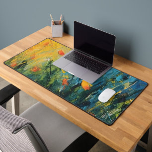 Bellflowers – Abstract Floral Meadow in Motion Desk Mat