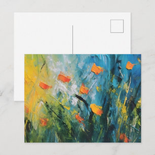 Bellflowers – Abstract Floral Meadow in Motion Postcard