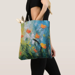 Bellflowers – Abstract Floral Meadow in Motion Tote Bag