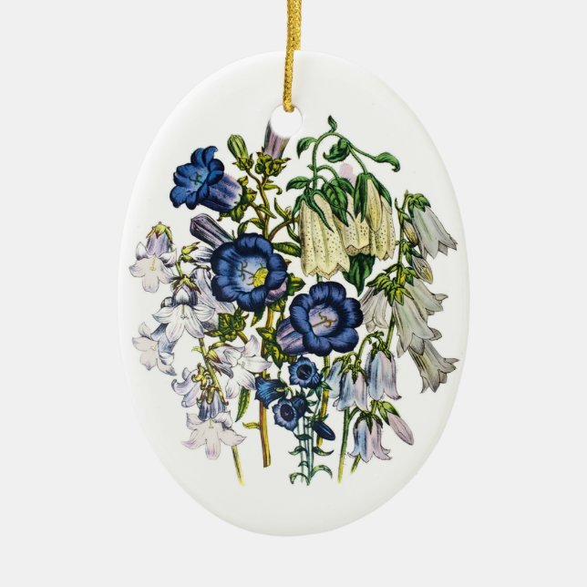 Bellflowers Ceramic Tree Decoration (Front)