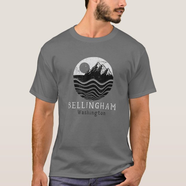 Bellingham Vintage Mountains Hiking Camping Washin T-Shirt (Front)