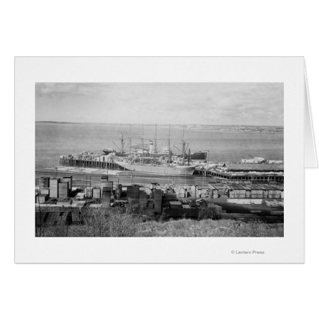 Bellingham, WA Docks View of Lumber Ships (Front Horizontal)