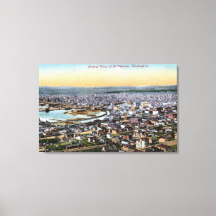 Bellingham, Washington - Aerial of City Canvas Print