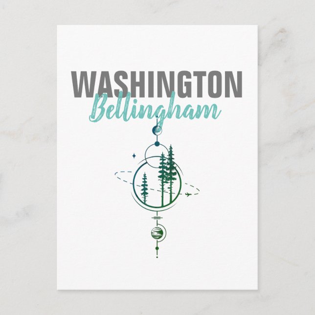 Bellingham Washington Geometric Trees Postcard (Front)
