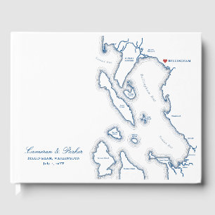 Bellingham Washington Map Elegant Navy Wedding Guest Book
