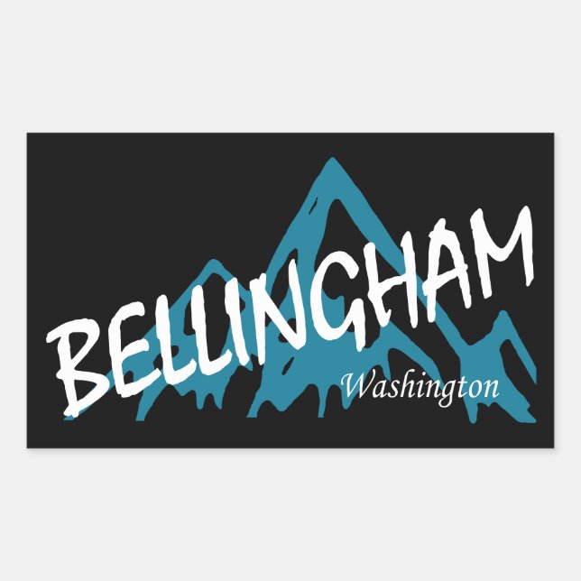 Bellingham Washington Mountains Rectangular Sticker (Front)