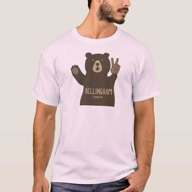 Bellingham Washington Peace Bear T-Shirt (Front)
