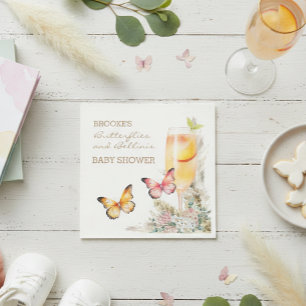Bellini Butterfly Baby Shower Welcome  Napkin