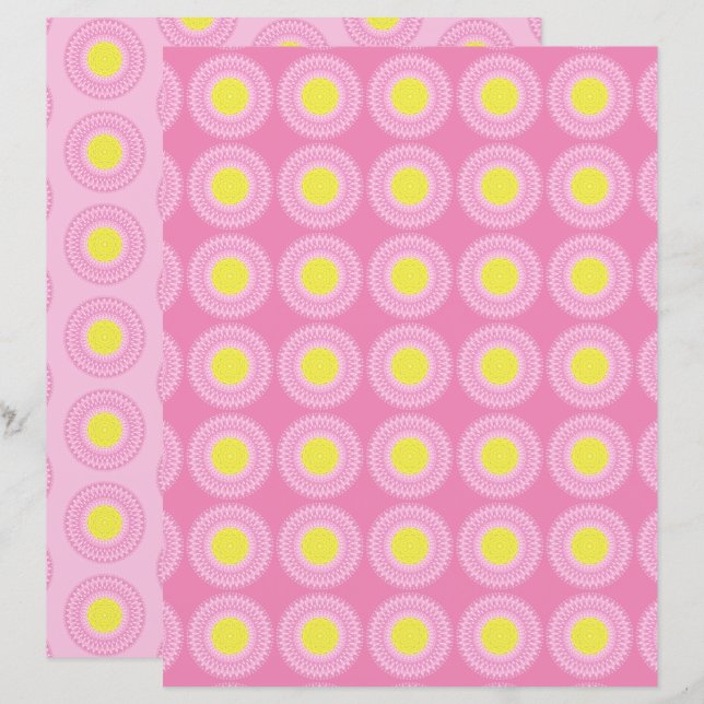 Bellis Mandala Scrapbooking Paper (Front/Back)