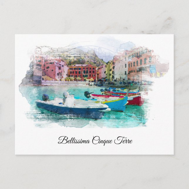** Bellissima Italian Language Cinque Terra Italy Postcard (Front)