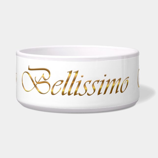 Bellissimo. Decorative gradient text. (Front)