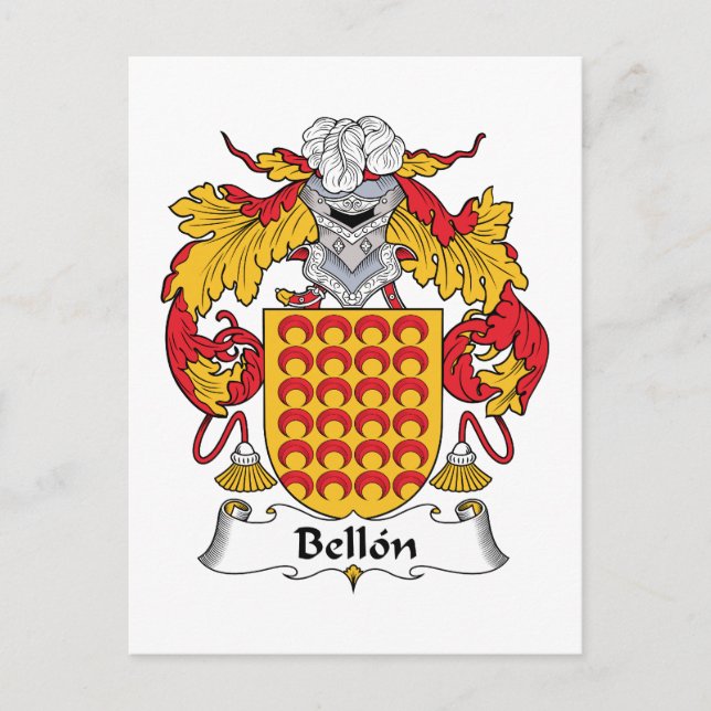 Bellon Family Crest Postcard (Front)