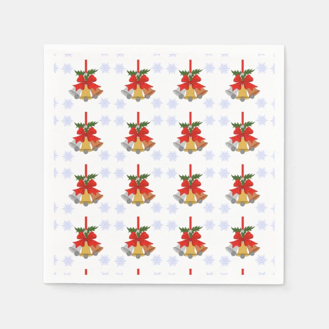 Bells and Snowflakes Napkin (Front)