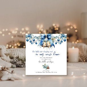 Bells are Ringing Out Blue Christmas New Address Holiday Card