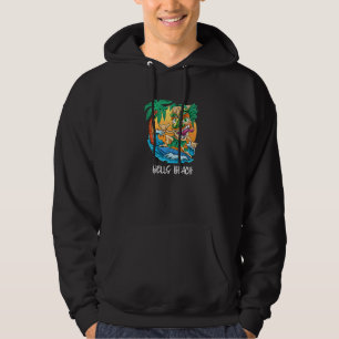 Bells Beach Australia Palm Tree Surfing Beach Vaca Hoodie