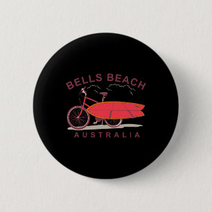 Bells Beach Australia Surfboard Bike Surfer 6 Cm Round Badge