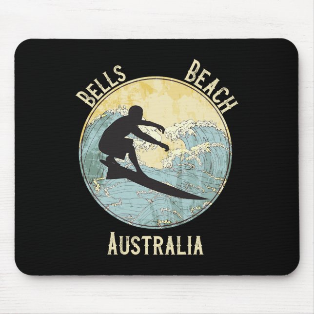 Bells Beach Australia Surfing Distressed  Mouse Pad (Front)