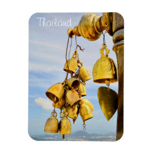 bells in buddhist temple in Thailand in evening Magnet
