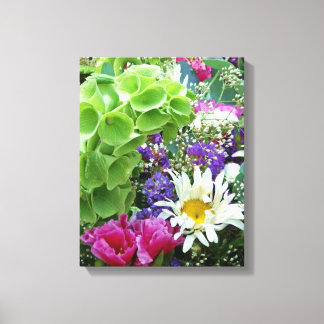 Bells of Ireland Flower Bouquet Photo on Canvas Print