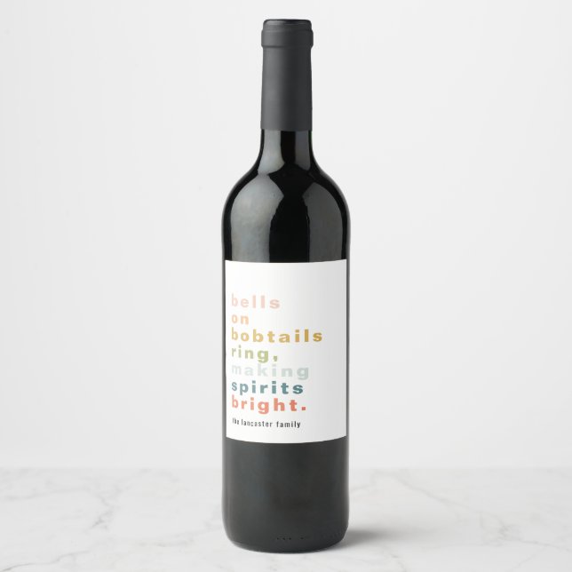 Bells on Bobtails Custom Wine Label (Front)