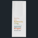Bells on Bobtails Wine Gift Bag<br><div class="desc">Give the most festive gift this season with this wine gift bag feature a classic Christmas carol on the front and stripes on the back.</div>