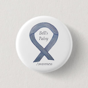 Bell's Palsy Silver Awareness Ribbon Art Pin