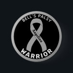 Bell's Palsy Warrior Ribbon Black Button<br><div class="desc">Bell's Palsy Warrior Ribbon Black Button for awareness and support for people with bell's palsy.</div>