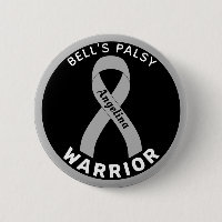 Bell's Palsy Warrior Ribbon Black Button
