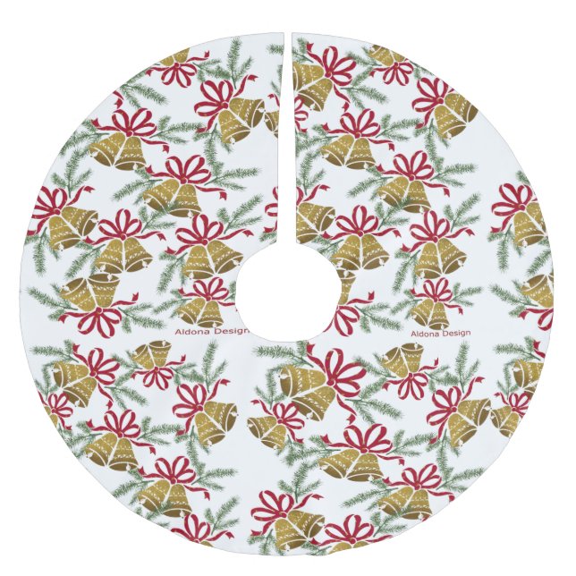 Bells Pattern Christmas Tree skirt (Front)