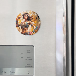 Belly dance colourful round magnets