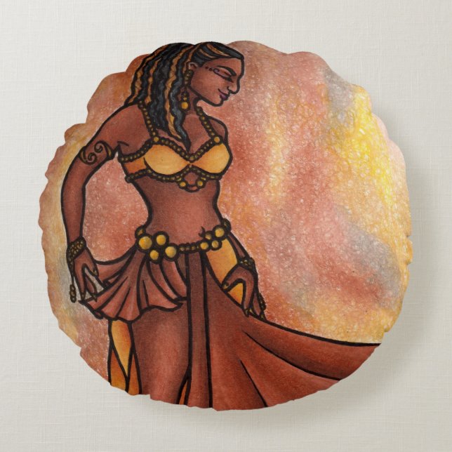 Belly Dance Goddess Round Cushion (Front)