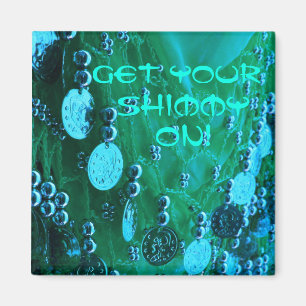 Belly dance hip scarf with coins magnet