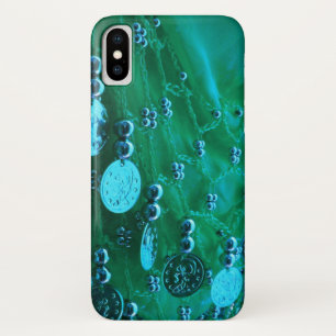 Belly dance hip scarf with coins teal blue Case-Mate iPhone case