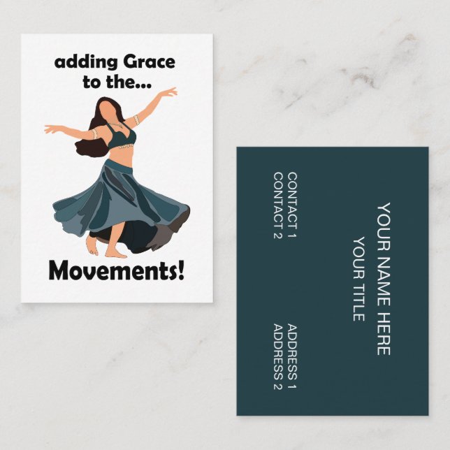 Belly Dancer Adding Grace To Movements Instructor Business Card (Front/Back)
