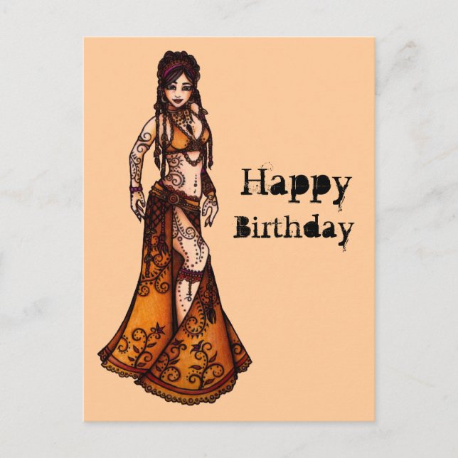 Belly Dancer Birthday Cards (Front)
