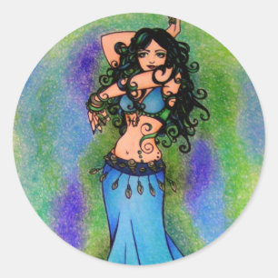 Belly Dancer Birthday Classic Round Sticker