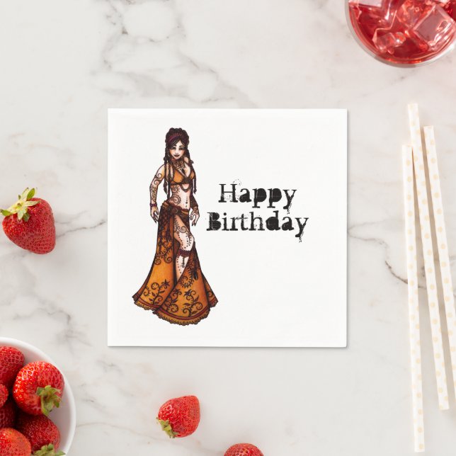 Belly Dancer Birthday  Napkin (Insitu)