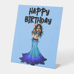 Belly Dancer Birthday  Pedestal Sign