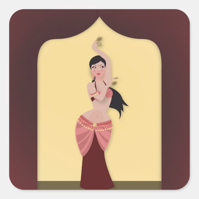 Belly Dancer Middle Eastern dancer Square Sticker (Front)