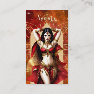 Belly Dancer Moroccan Red Gold Business Card