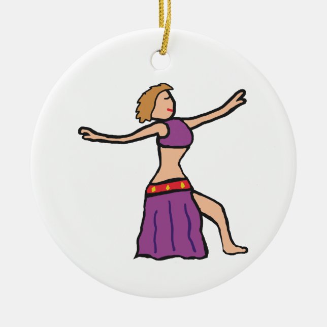 Belly Dancing Ceramic Tree Decoration (Front)