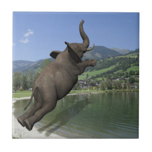 Belly Flop Elephant Tile