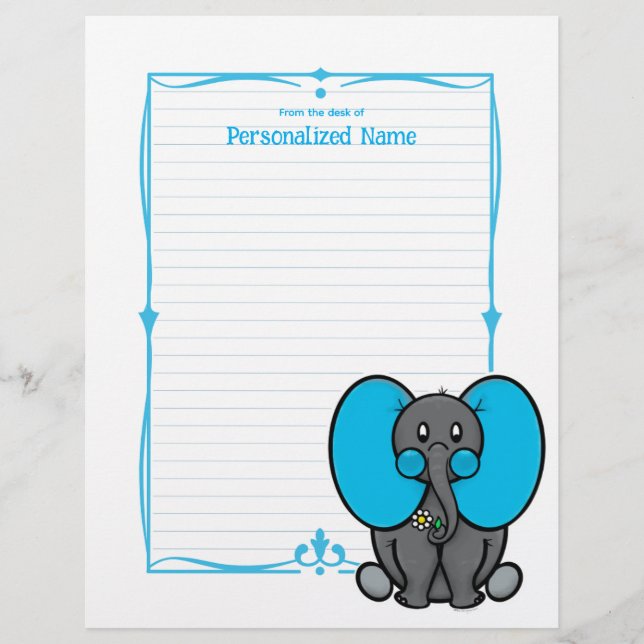 Belly Phant Blue Lined  Custom Letterhead (Front)