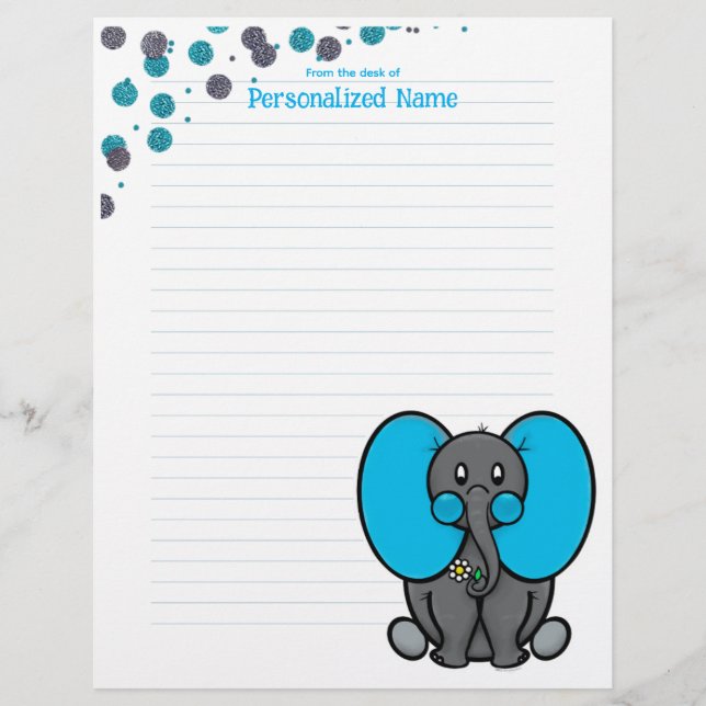 Belly Phant Dots Lined  Custom Letterhead (Front)