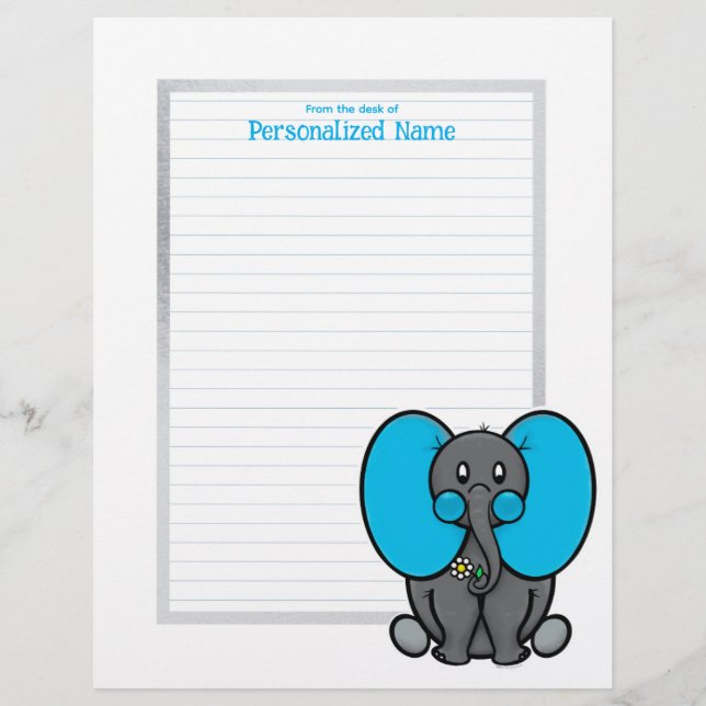 Belly Phant Grey Lined  Custom Letterhead (Front)