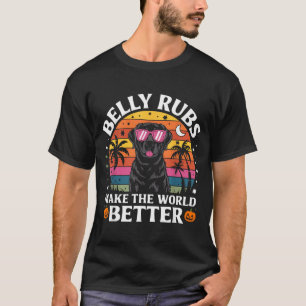 Belly Rubs Make The World Better Black Lab Dog T-Shirt