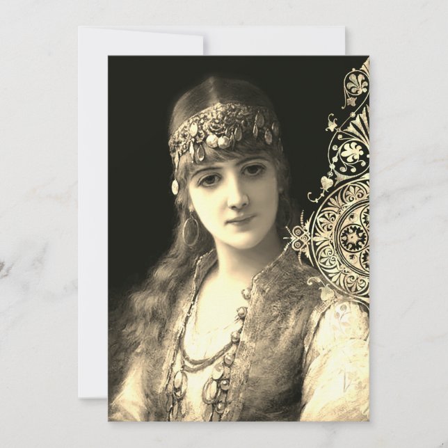 Bellydancer hafla boho gypsy wedding  invitation (Front)