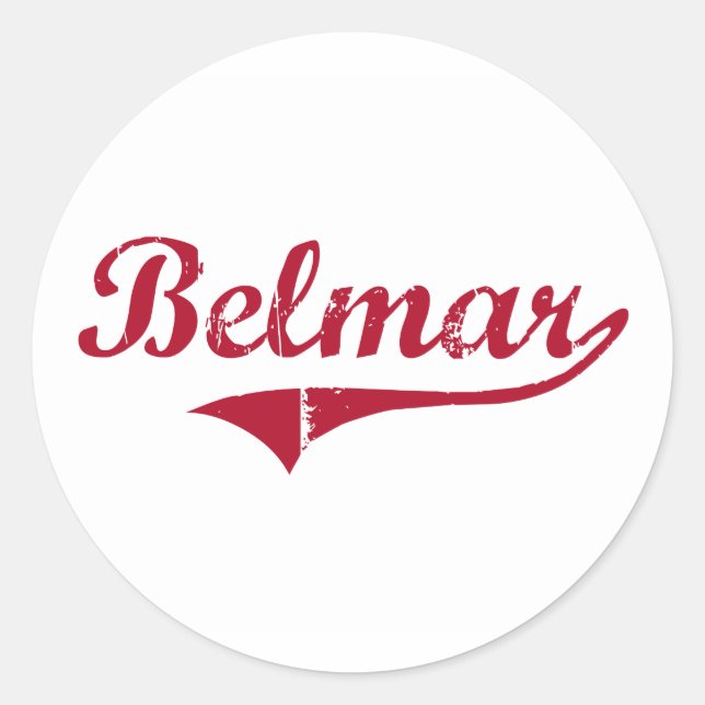 Belmar New Jersey Classic Design Round Sticker (Front)