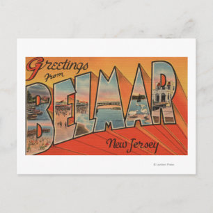 Belmar, New Jersey - Large Letter Scenes Postcard